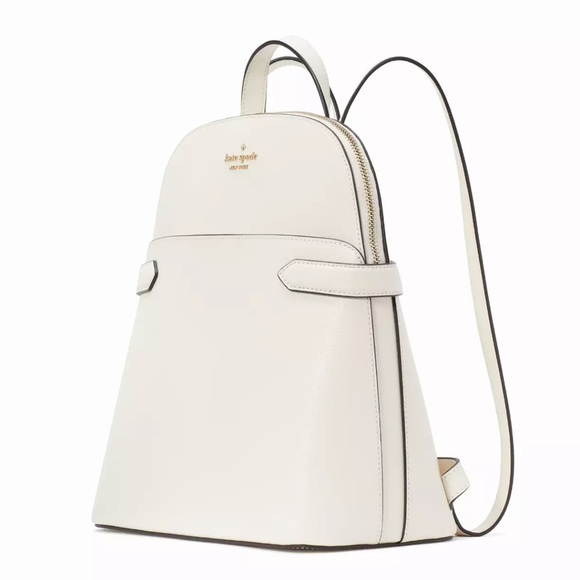 New Kate Spade Staci Saffiano Leather Dome Backpack Meringue - Picture 3 of 5